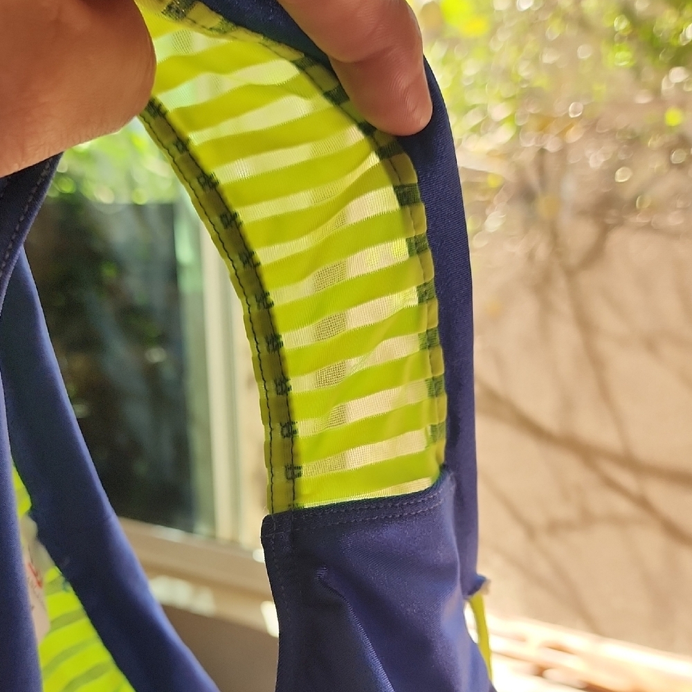 Men's Blue & Neon Green Swim Briefs - Picture 3 of 4